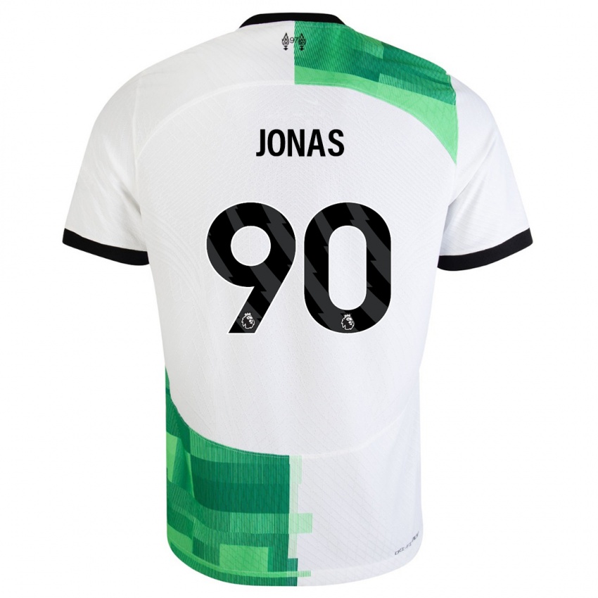 Børn Lee Jonas #90 Hvid Grøn Udebane Spillertrøjer 2023/24 Trøje T-Shirt