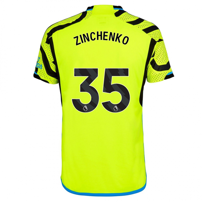 Børn Oleksandr Zinchenko #35 Gul Udebane Spillertrøjer 2023/24 Trøje T-Shirt