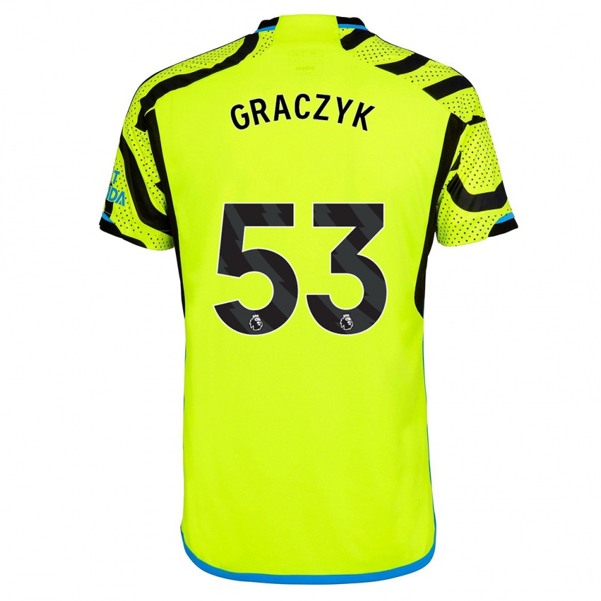 Børn Hubert Graczyk #53 Gul Udebane Spillertrøjer 2023/24 Trøje T-Shirt