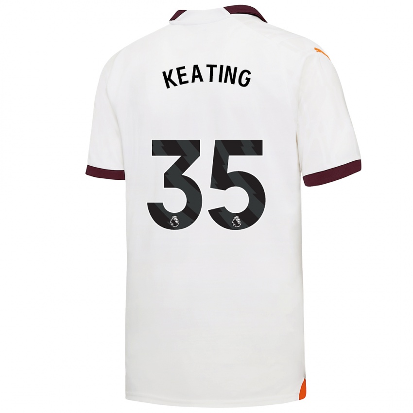 Børn Khiara Keating #35 Hvid Udebane Spillertrøjer 2023/24 Trøje T-Shirt