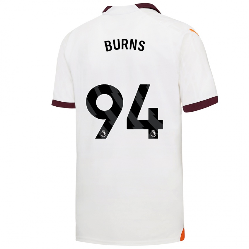 Børn Finley Burns #94 Hvid Udebane Spillertrøjer 2023/24 Trøje T-Shirt