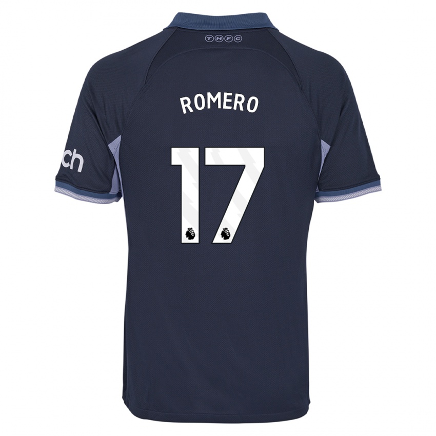 Børn Cristian Romero #17 Mørkeblå Udebane Spillertrøjer 2023/24 Trøje T-Shirt