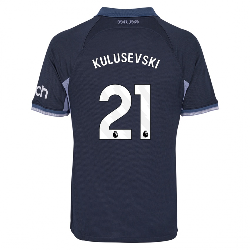 Børn Dejan Kulusevski #21 Mørkeblå Udebane Spillertrøjer 2023/24 Trøje T-Shirt