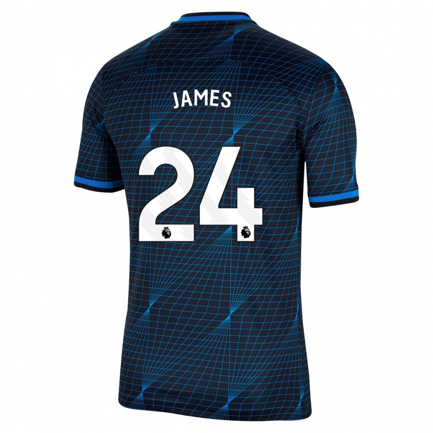 Børn Reece James #24 Mørkeblå Udebane Spillertrøjer 2023/24 Trøje T-Shirt