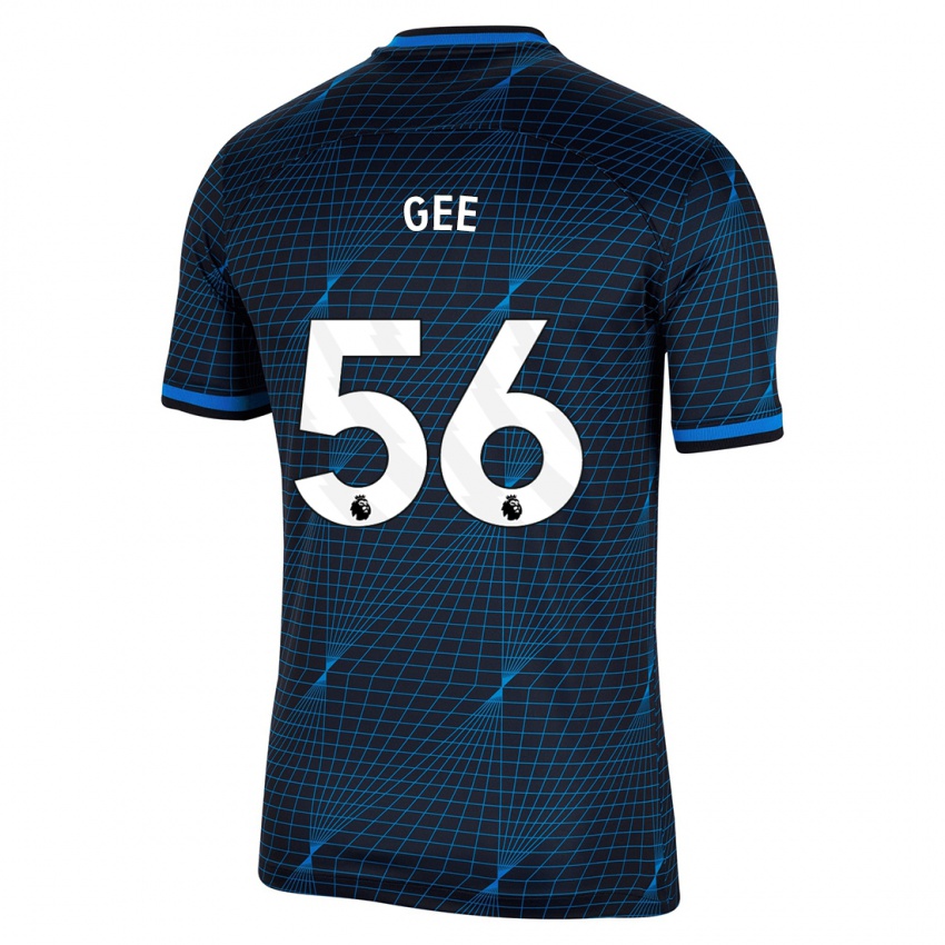 Børn Billy Gee #56 Mørkeblå Udebane Spillertrøjer 2023/24 Trøje T-Shirt