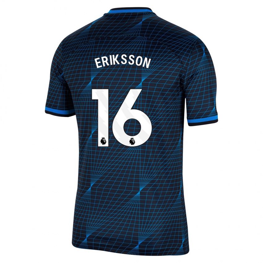 Børn Magdalena Eriksson #16 Mørkeblå Udebane Spillertrøjer 2023/24 Trøje T-Shirt