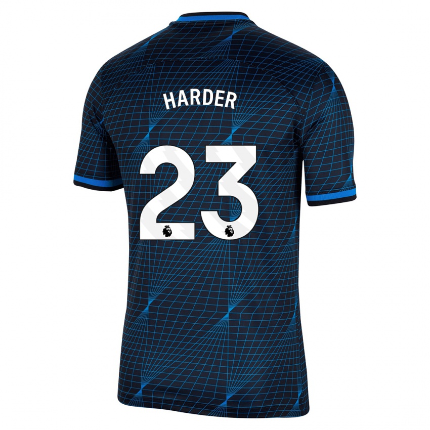 Børn Pernille Harder #23 Mørkeblå Udebane Spillertrøjer 2023/24 Trøje T-Shirt
