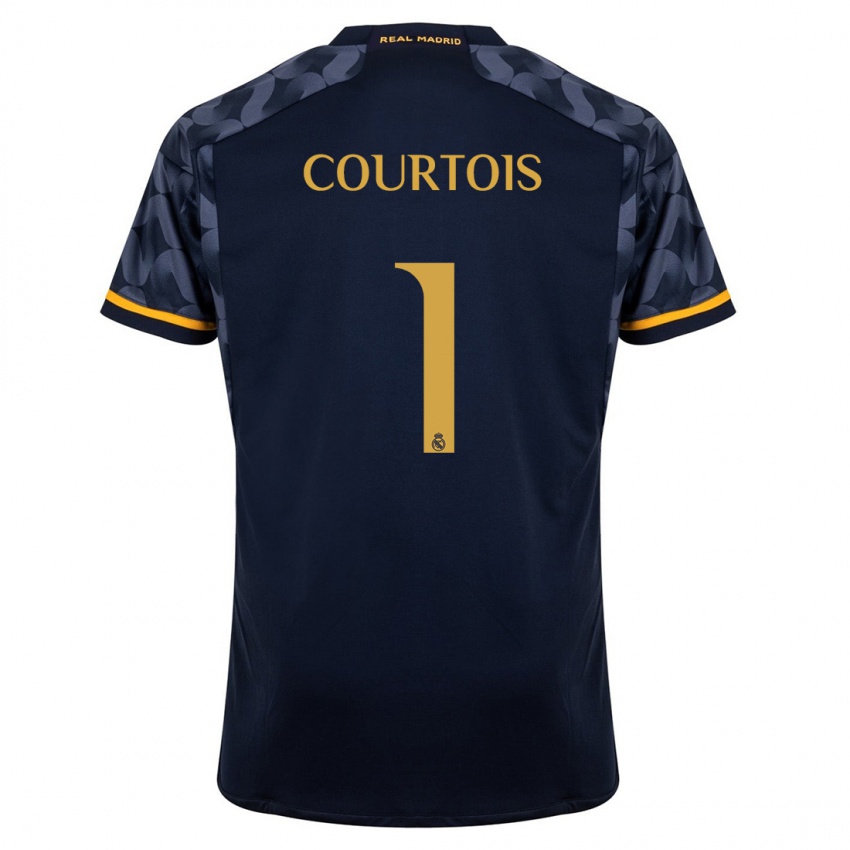 Børn Thibaut Courtois #1 Mørkeblå Udebane Spillertrøjer 2023/24 Trøje T-Shirt
