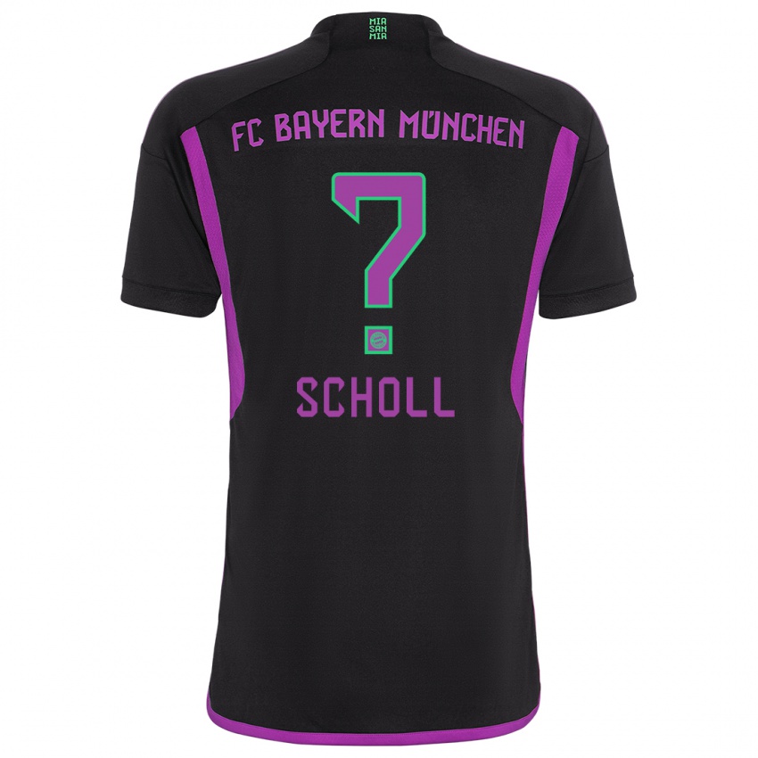 Børn Paul Scholl #0 Sort Udebane Spillertrøjer 2023/24 Trøje T-Shirt