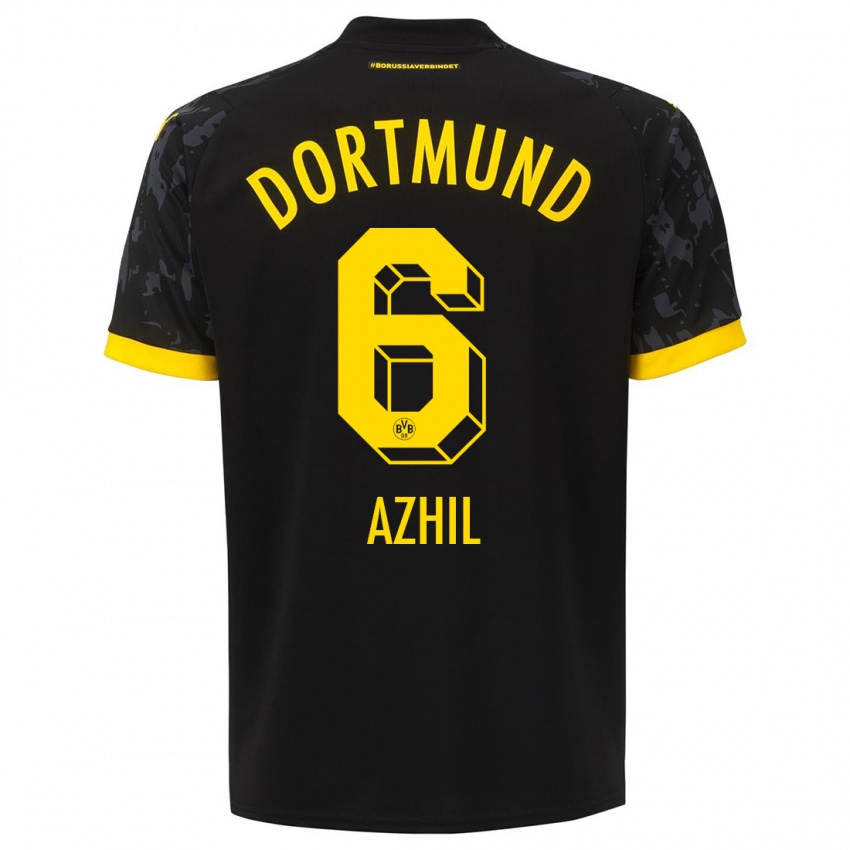 Børn Ayman Azhil #6 Sort Udebane Spillertrøjer 2023/24 Trøje T-Shirt