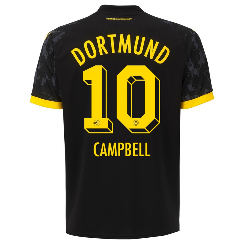 Børn Cole Campbell #10 Sort Udebane Spillertrøjer 2023/24 Trøje T-Shirt