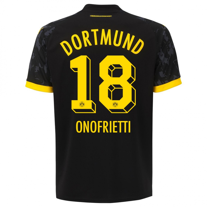 Børn Vincenzo Onofrietti #18 Sort Udebane Spillertrøjer 2023/24 Trøje T-Shirt