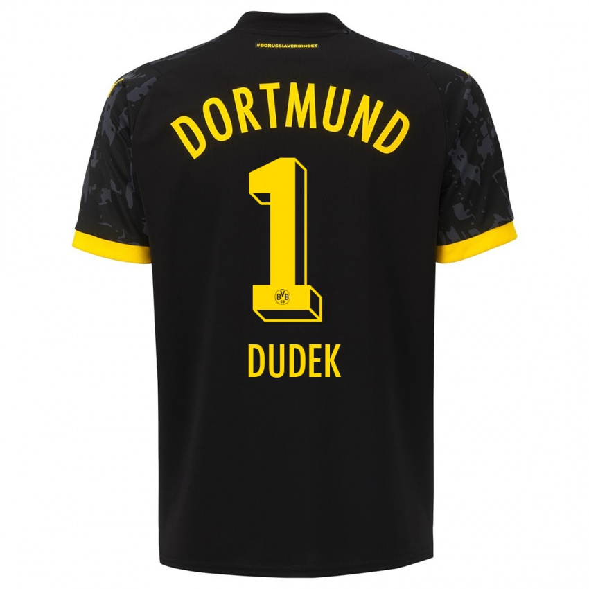 Børn Daniel Dudek #1 Sort Udebane Spillertrøjer 2023/24 Trøje T-Shirt