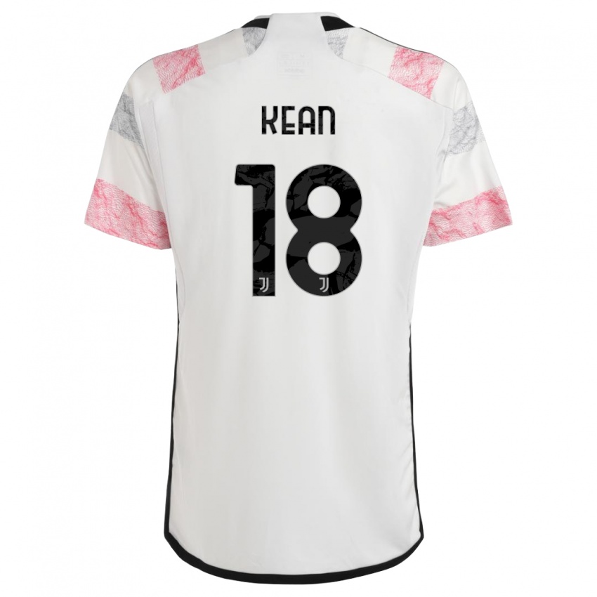 Børn Moise Kean #18 Hvid Pink Udebane Spillertrøjer 2023/24 Trøje T-Shirt