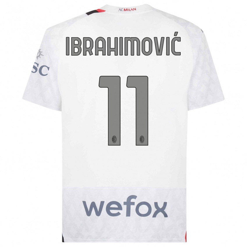 Børn Zlatan Ibrahimovic #11 Hvid Udebane Spillertrøjer 2023/24 Trøje T-Shirt