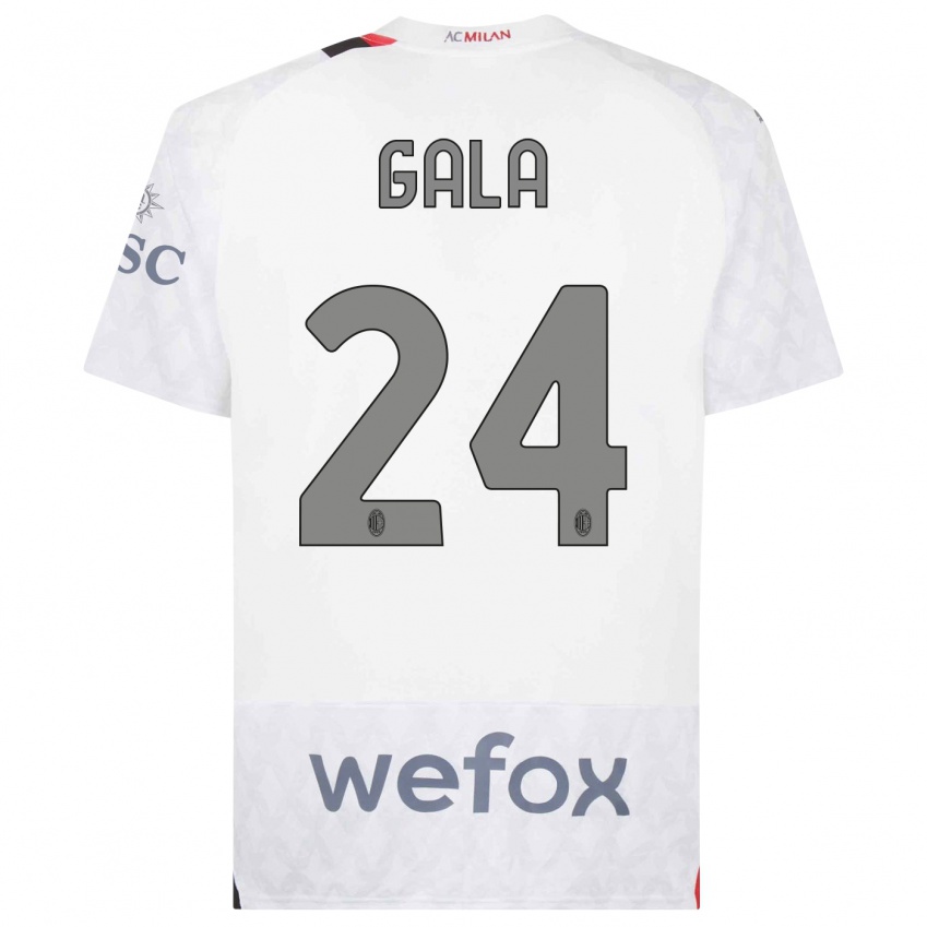 Børn Antonio Gala #24 Hvid Udebane Spillertrøjer 2023/24 Trøje T-Shirt