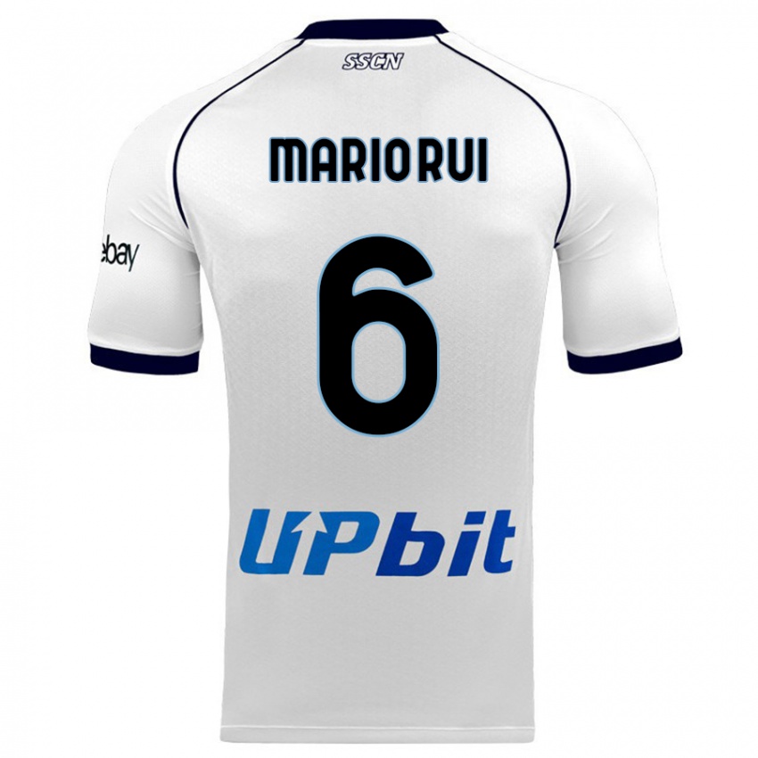 Børn Mario Rui #6 Hvid Udebane Spillertrøjer 2023/24 Trøje T-Shirt