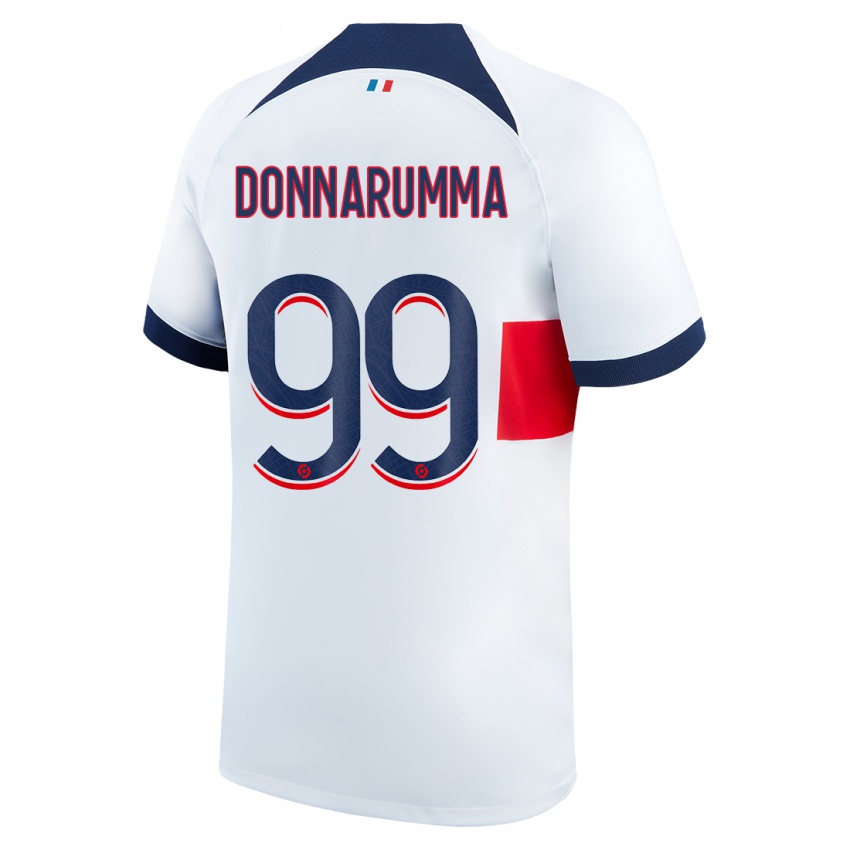 Børn Gianluigi Donnarumma #99 Hvid Udebane Spillertrøjer 2023/24 Trøje T-Shirt