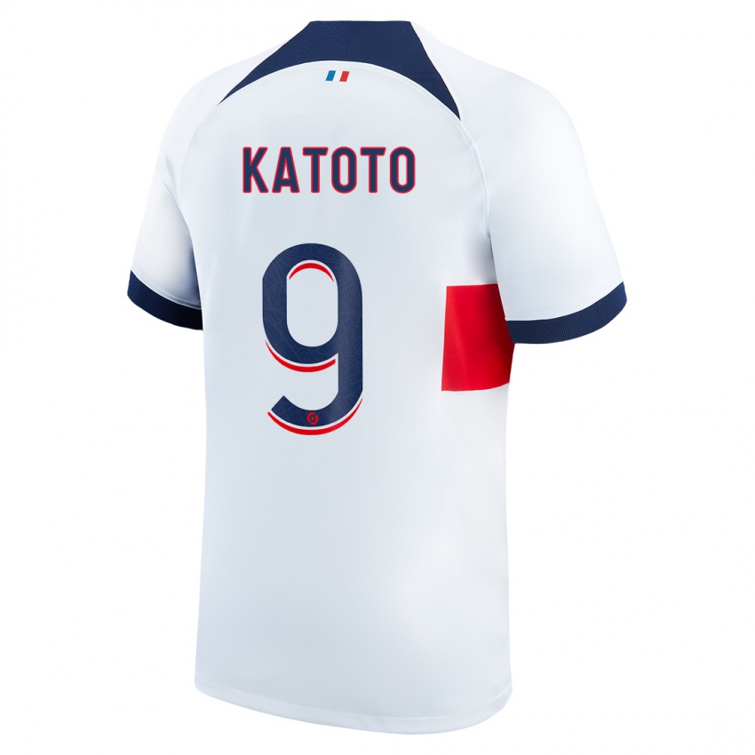 Børn Marie-Antoinette Katoto #9 Hvid Udebane Spillertrøjer 2023/24 Trøje T-Shirt