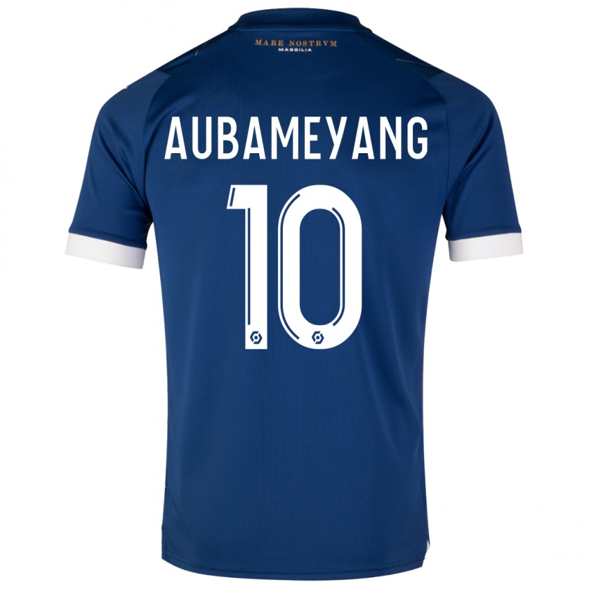 Børn Pierre-Emerick Aubameyang #10 Mørkeblå Udebane Spillertrøjer 2023/24 Trøje T-Shirt