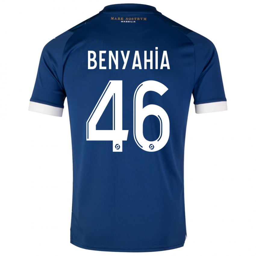 Børn Aylan Benyahia-Tani #46 Mørkeblå Udebane Spillertrøjer 2023/24 Trøje T-Shirt