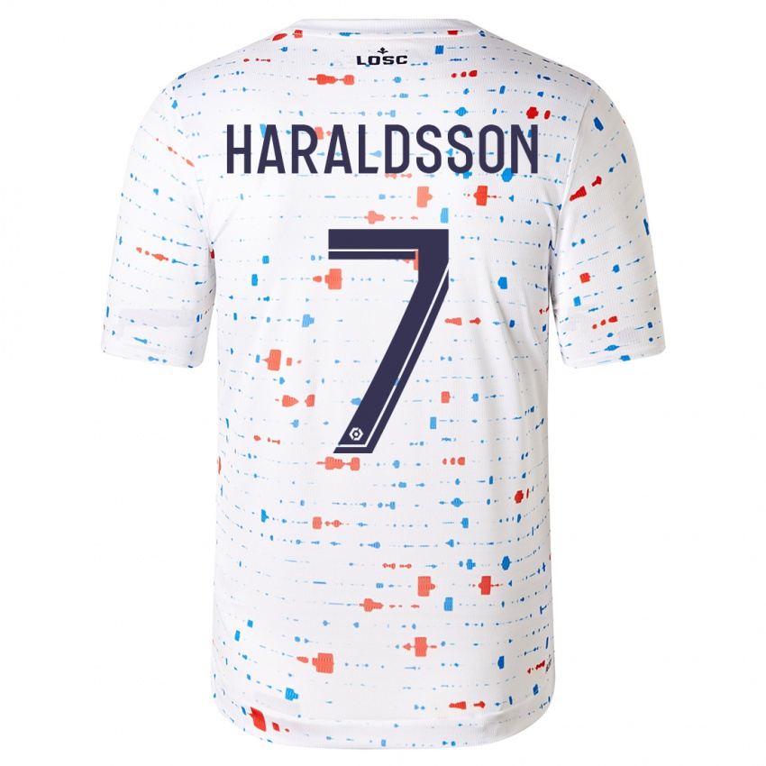 Børn Hákon Arnar Haraldsson #7 Hvid Udebane Spillertrøjer 2023/24 Trøje T-Shirt