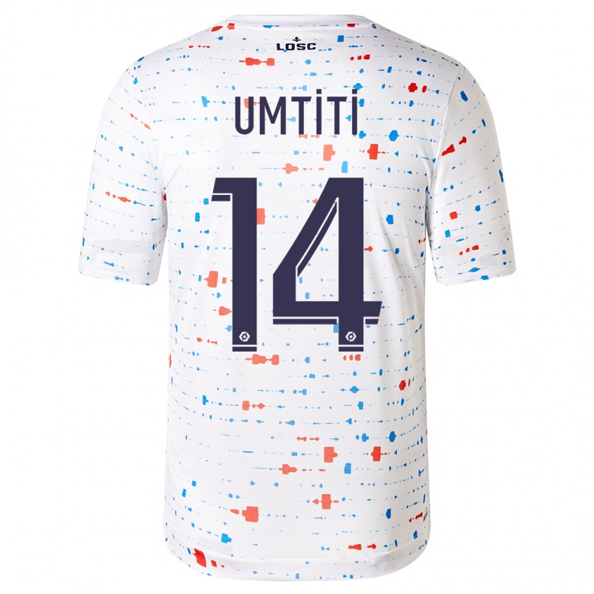 Børn Samuel Umtiti #14 Hvid Udebane Spillertrøjer 2023/24 Trøje T-Shirt