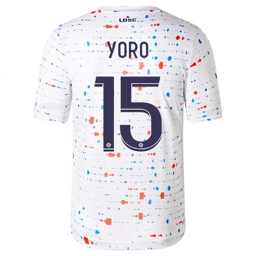 Børn Leny Yoro #15 Hvid Udebane Spillertrøjer 2023/24 Trøje T-Shirt