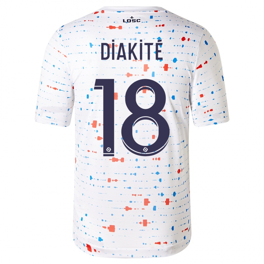 Børn Bafodé Diakité #18 Hvid Udebane Spillertrøjer 2023/24 Trøje T-Shirt