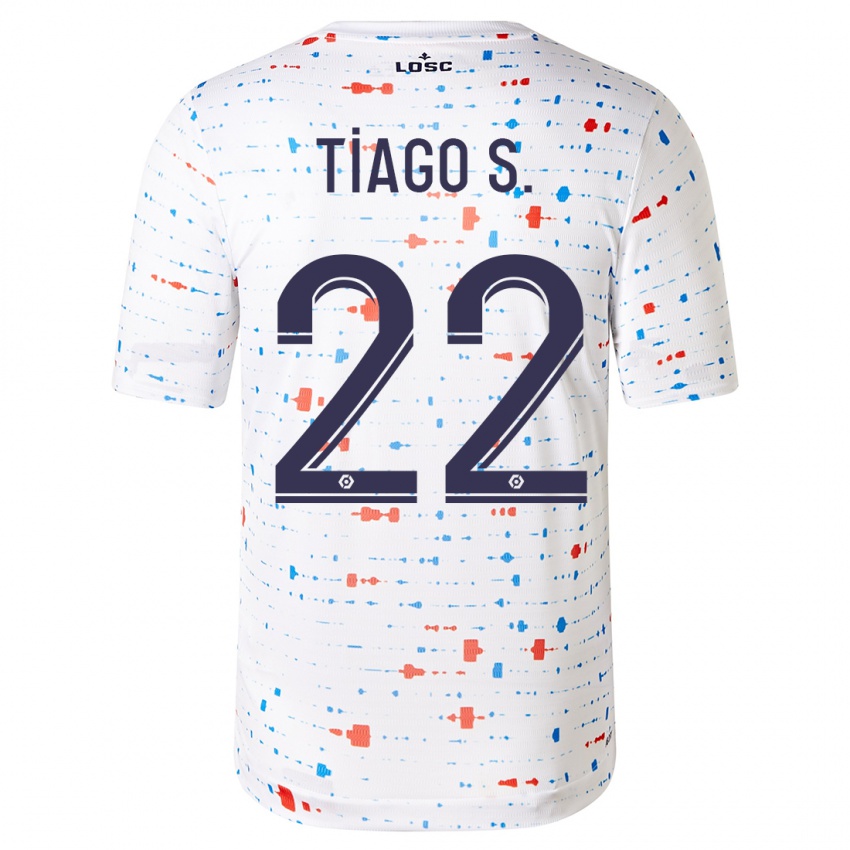 Børn Tiago Santos #22 Hvid Udebane Spillertrøjer 2023/24 Trøje T-Shirt