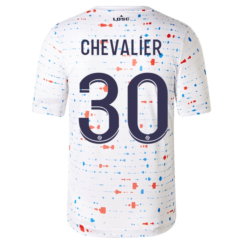 Børn Lucas Chevalier #30 Hvid Udebane Spillertrøjer 2023/24 Trøje T-Shirt