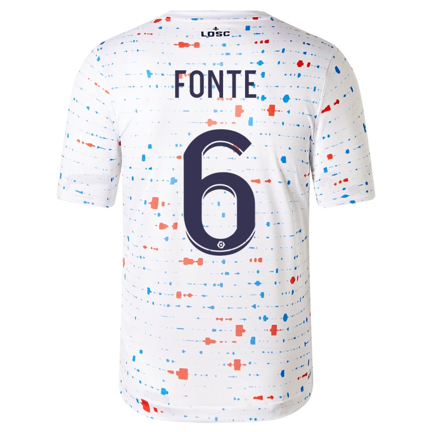 Børn Jose Fonte #6 Hvid Udebane Spillertrøjer 2023/24 Trøje T-Shirt