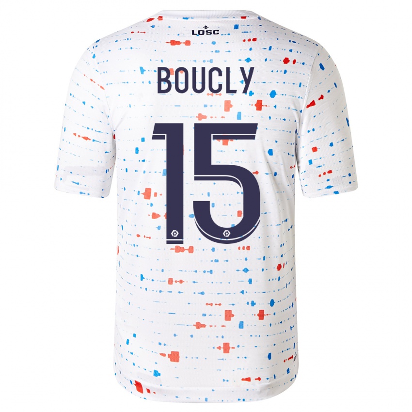 Børn Maite Boucly #15 Hvid Udebane Spillertrøjer 2023/24 Trøje T-Shirt