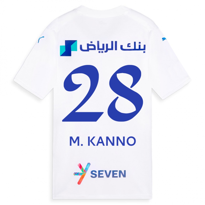 Børn Mohamed Kanno #28 Hvid Udebane Spillertrøjer 2023/24 Trøje T-Shirt