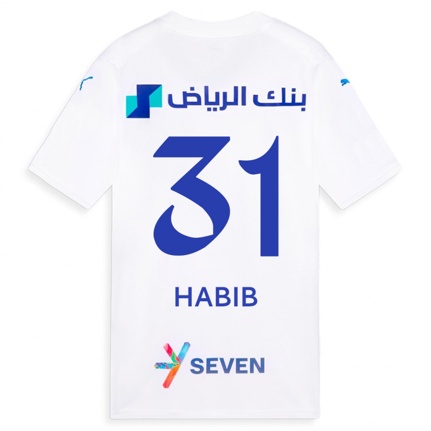 Børn Habib Al-Wutaian #31 Hvid Udebane Spillertrøjer 2023/24 Trøje T-Shirt