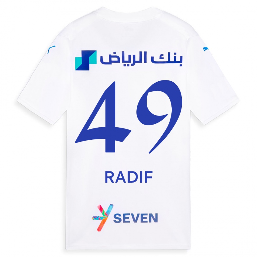 Børn Abdullah Radif #49 Hvid Udebane Spillertrøjer 2023/24 Trøje T-Shirt