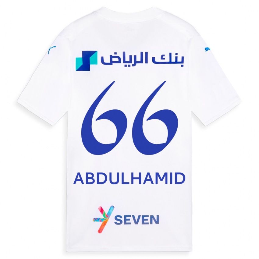 Børn Saud Abdulhamid #66 Hvid Udebane Spillertrøjer 2023/24 Trøje T-Shirt