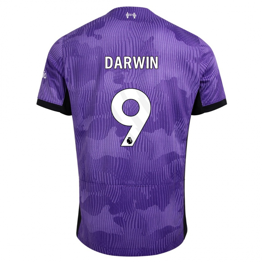 Børn Darwin Nunez #9 Lilla Tredje Sæt Spillertrøjer 2023/24 Trøje T-Shirt