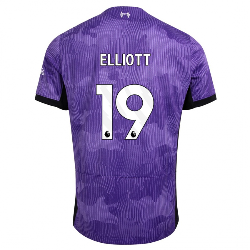 Børn Harvey Elliott #19 Lilla Tredje Sæt Spillertrøjer 2023/24 Trøje T-Shirt