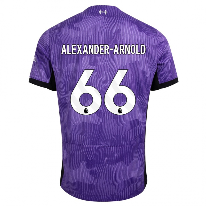 Børn Trent Alexander-Arnold #66 Lilla Tredje Sæt Spillertrøjer 2023/24 Trøje T-Shirt