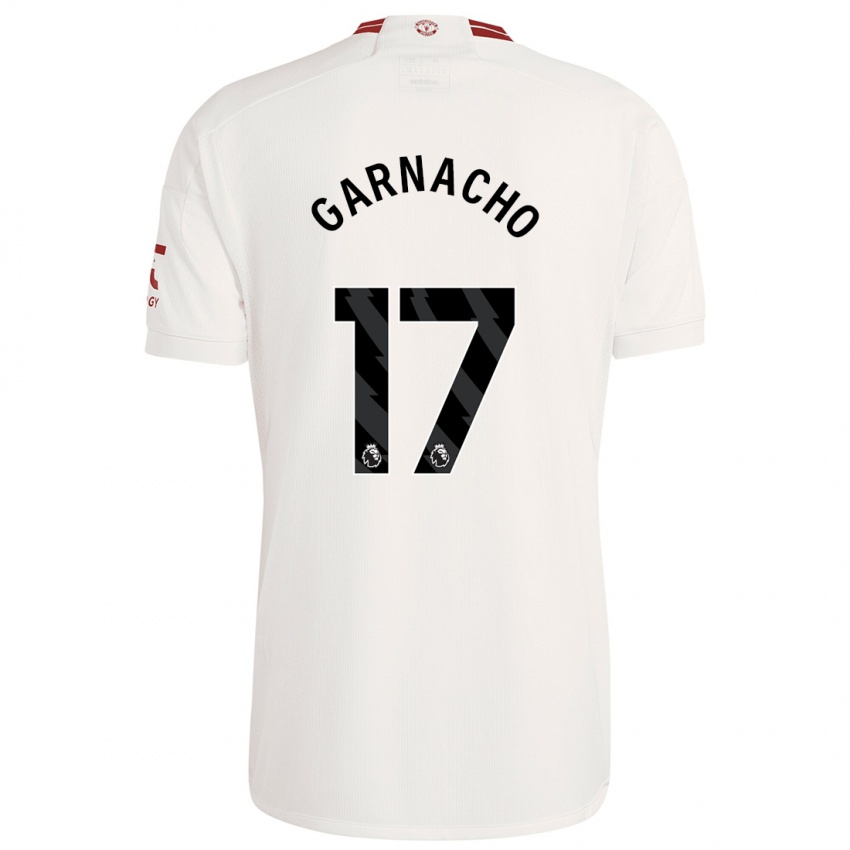 Børn Alejandro Garnacho #17 Hvid Tredje Sæt Spillertrøjer 2023/24 Trøje T-Shirt