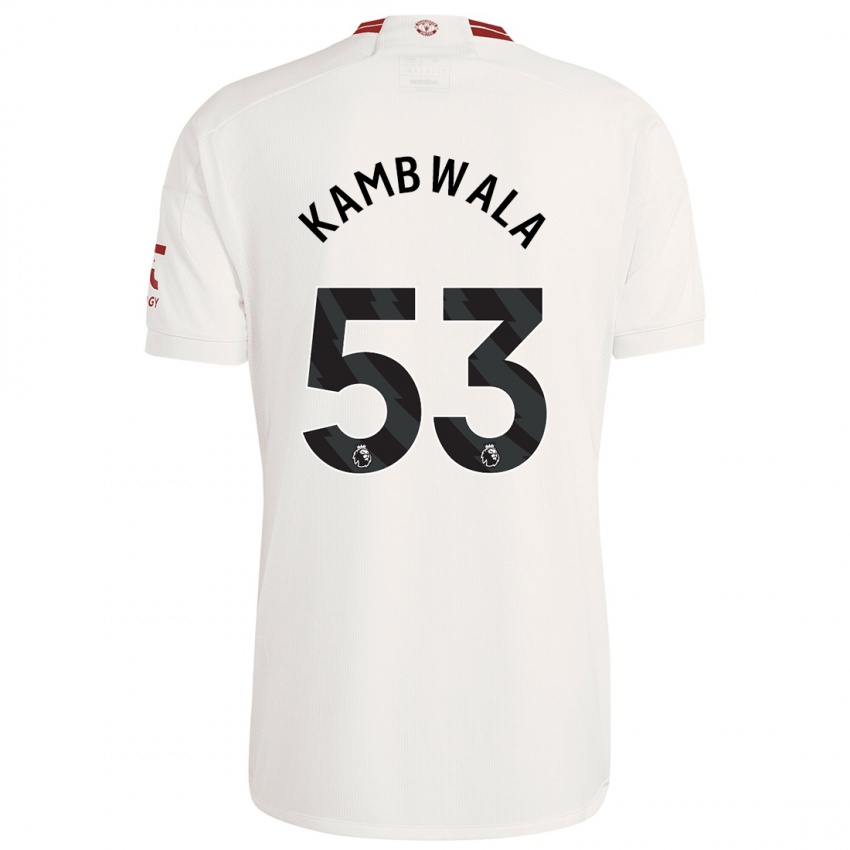 Børn Willy Kambwala #53 Hvid Tredje Sæt Spillertrøjer 2023/24 Trøje T-Shirt