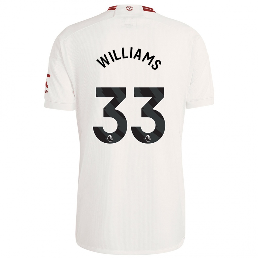 Børn Brandon Williams #33 Hvid Tredje Sæt Spillertrøjer 2023/24 Trøje T-Shirt