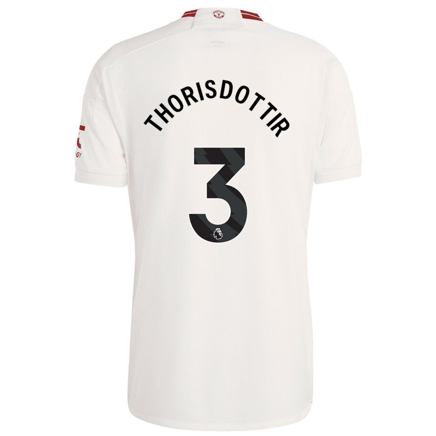 Børn Maria Thorisdottir #3 Hvid Tredje Sæt Spillertrøjer 2023/24 Trøje T-Shirt