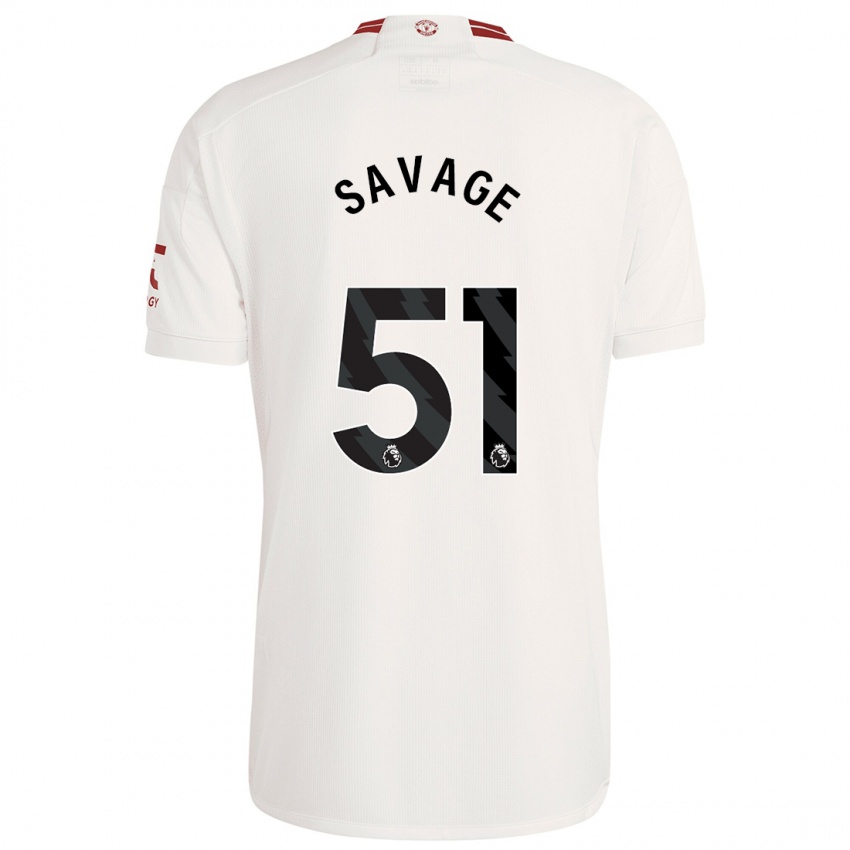 Børn Charlie Savage #51 Hvid Tredje Sæt Spillertrøjer 2023/24 Trøje T-Shirt