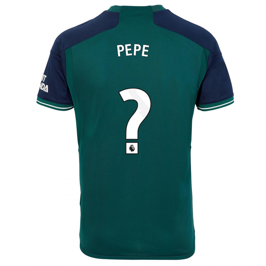 Børn Nicolas Pepe #0 Grøn Tredje Sæt Spillertrøjer 2023/24 Trøje T-Shirt