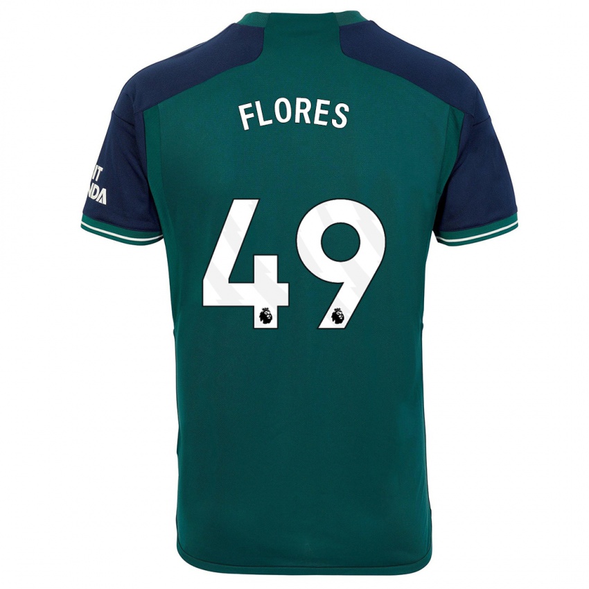 Børn Marcelo Flores #49 Grøn Tredje Sæt Spillertrøjer 2023/24 Trøje T-Shirt