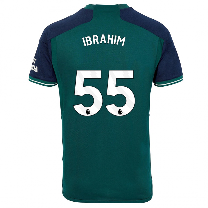Børn Bradley Ibrahim #55 Grøn Tredje Sæt Spillertrøjer 2023/24 Trøje T-Shirt