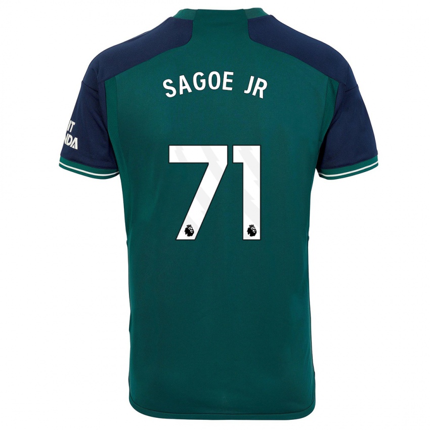 Børn Charles Sagoe Jr #71 Grøn Tredje Sæt Spillertrøjer 2023/24 Trøje T-Shirt