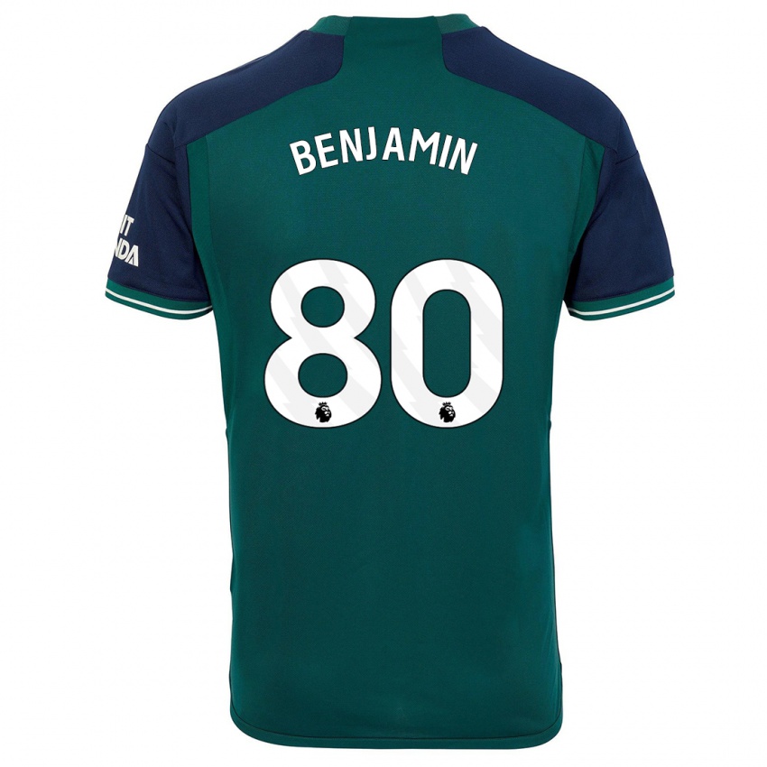 Børn Omari Benjamin #80 Grøn Tredje Sæt Spillertrøjer 2023/24 Trøje T-Shirt